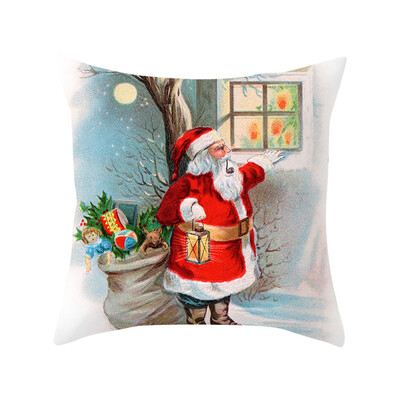 

〖Follure〗Christmas Series Home Decor Polyester Peach Skin Pillow Case 18x18in
