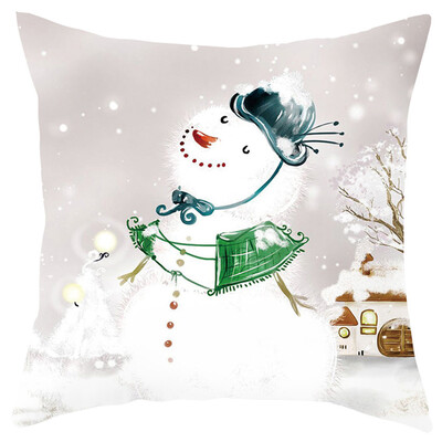 

Tailored Merry Christmas Short Plush Pillowcase Sofa Pad Set Home Decoration 18x18 Inch