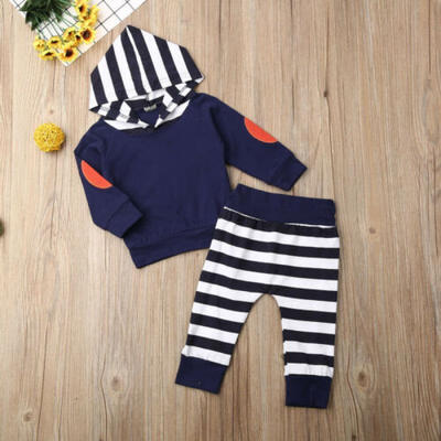 

Newborn Toddler Infant Baby Boy Girl Clothes Hooded TopsPants Outfits 2pcs Set