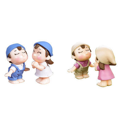 

Romantic Smile Couples Figurines Fairy Garden Miniatures Ornaments PVC Cute Boy&Girl Lovers Kiss Wedding Dolls