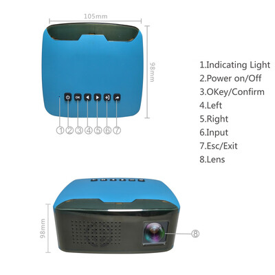 

MY20 Mini Portable LCD Projector 400 Lumens Full HD 1080P 110" LED Movies Video Multimedia Projection Machine for Family Education