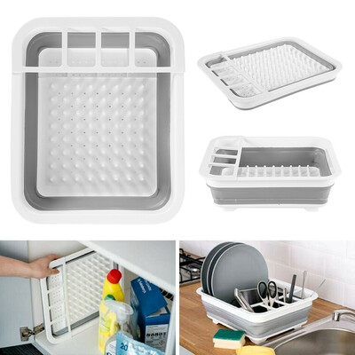 

Foldable Food Strainers Collapsible Dish Tub Colander Over the Sink Dish Drainer