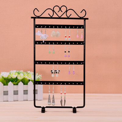 

Toponeto Metal Earring Display Rack Stands Jewelry Organizer Showcase 4 Layer 48 Holes