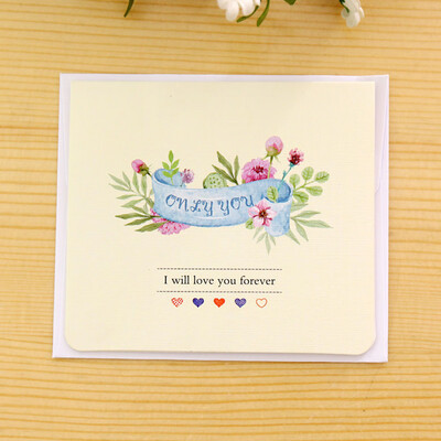 

Mini Flowers Valentine Day Gift Greeting Card Diy Folding Happy Birthday New Year Blessing Greeting Card