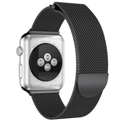 

〖Follure〗Milanese Stainless Steel Magnetic Watch Band For Apple Watch Series 3 42MM BK