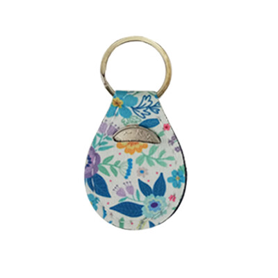

2 Pcs Coin Holder Chapstick Holder Neoprene Keychain Unicorn Pattern Lip Palm Holder Floral Print With Metal Ring