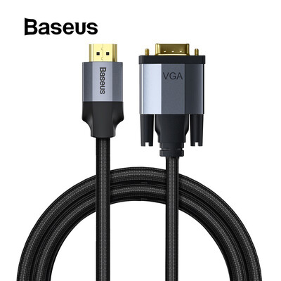 

Baseus HDMI to VGA HD Cable HD Transmission Cable for PC Monitor TV Switch Projector Laptop Office Video