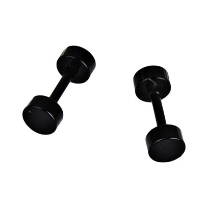 

1 Pair Fashion Brand Round Multi-size Black Stainless Steel Earrings Mens Punk Gothic Stud Earrings For Men