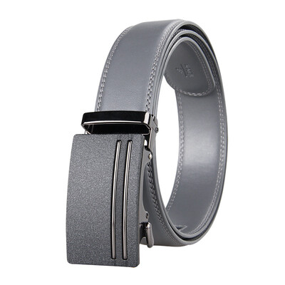 

BPSTAR Mens Automatic Buckle Genuine Leather Mens Ratchet Holeless Belt Business High Quality Mens Real Belt for Pants