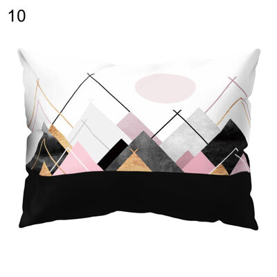 

Colorful Triangle Print Pillow Case Sofa Waist Throw Cushion Cover Home Decor