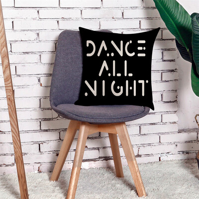 

〖Follure〗Home Cushion Cover Dance All Night Sleep All Day Throw Pillowcase Pillow Covers