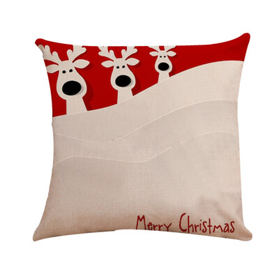 

〖Follure〗Xmas Cotton Pillow Case Linen Cushion Cover Merry Christmas Home Decoration