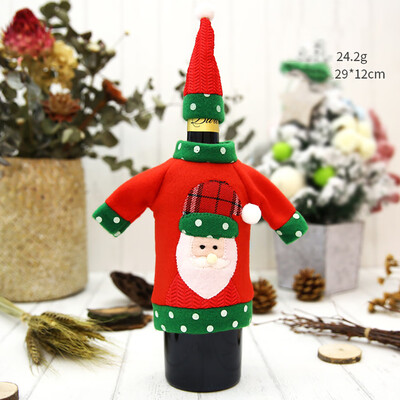 

Tailored Santa Claus Wine Lovely Decoration With Hat Clothing Red Wine Bottle Case