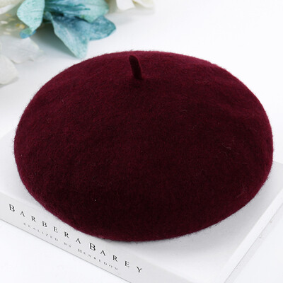 

Hat lady autumn&winter wool Beret Korean version of the Japanese version of the student painter hat British pumpkin bud hat