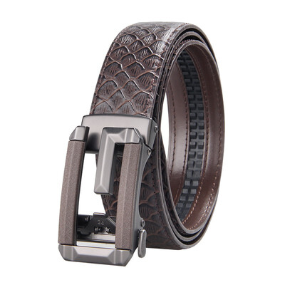 

BPSTAR Belt Mens Automatic Buckle Genuine Leather Mens Ratchet Belt Business Series Mens Real Belt for Pants