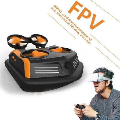 

Mirarobot Domain S200 Mini Drone Remote Control Boats Car 600TVL FPV 3-in-1 Sea-Land-Air Mode Switchable Waterproof Hovercraft Toy