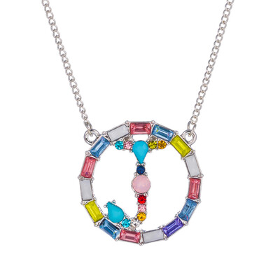 

Fashion Gold Silver Style Cubic Zirconia A-Z Initials Letter Pendant Necklaces