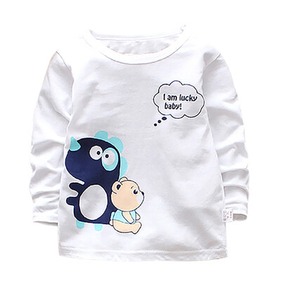 

Autumn Baby Boys Long Sleeve T-Shirts Kids Girls Cartoon Tops Tees Casual Blouse T-Shirts