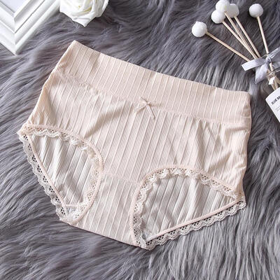 

Womens Panties Thread Ice Silk Female Lace Edge Breathable Briefs Sexy Underwear Women Mid Waist Crotch Lingerie Intimates