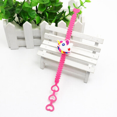 

Cartoon UNICORN Slap Bands Snap Band Bracelet Silicone Wristband Girls Party