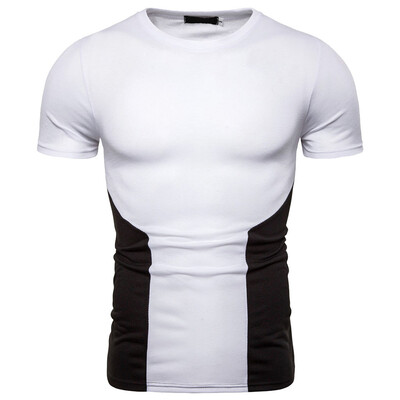 

Toponeto Fashion Mens Summer Casual Slim Patchwork Short Sleeve T Shirt Top Blouse