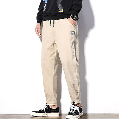 

Gobestart Men Summer Fashion Solid Color Casual Pants Fitness Trousers Long Pants