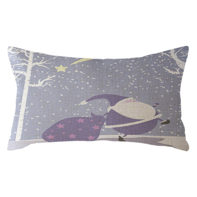 

Tailored Christmas Santa Claus Pillow Case Linen 30x50cm Throw Cushion Cover Home Decor
