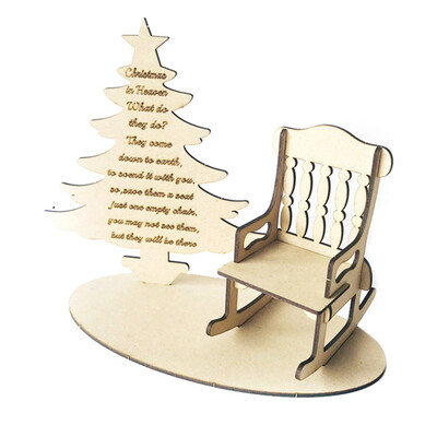 

Wooden Engraved Christmas In Heaven Rocking Chair Xmas Angel Xmas Tree Poem Remembrance Loved Ones 1088Inch