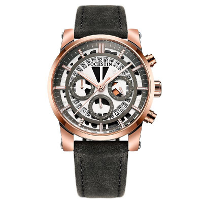 

OCHSTIN Business Men Watch Leather Strap Quartz Sport Wristwatch Calendar Fashion Casual Male Watches