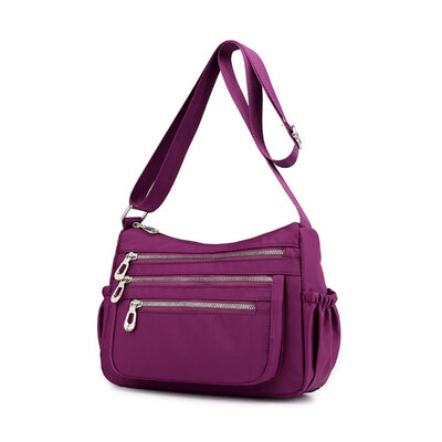 

Leisure Oxford Cloth Solid Color Large Capacity Zipper Mummy Pouch Shoulder Bag