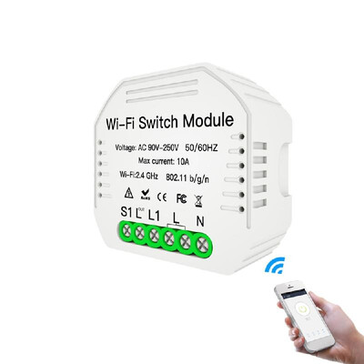 

Wi-Fi Intelligent Light Switch Voice Control Compatible with Alexa Google Assistant APP Remote Control DIY Breaker Module 2 Gang