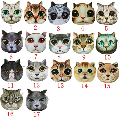 

Pouch Bag New Cute Women Shoulder Bag Cat Face Cartoon Print Zipper Closure Messenger Clutch Coin Purse Bag Phone Bag B7W4F4L2