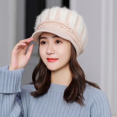 

Tailored Women Winter Warm Stripe Cap Scarf Beret Baggy Knit Crochet Beanie Hat Ski Cap