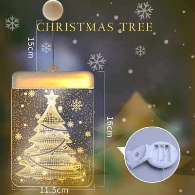 

Gobestart Decorative Christmas Lantern LED Battery Light Bell Deer Light String Acrylic