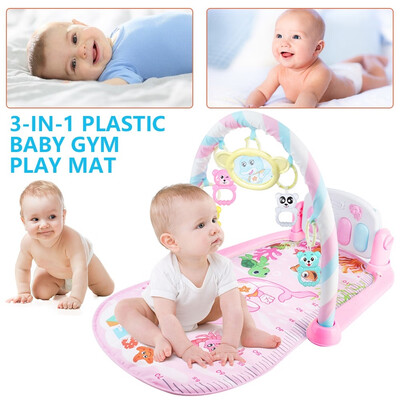 

3-in-1 Baby Infant Gym Play Mat Fitness Carpet Music Fun Piano Pedal Educational Toys