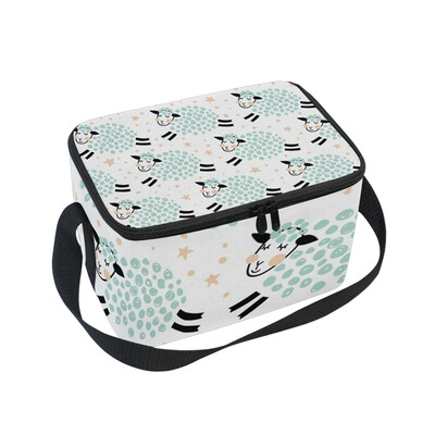 

ALAZA Lunch Box Insulated Lunch Bag Large Cooler Sweet Sheep Tote Bag