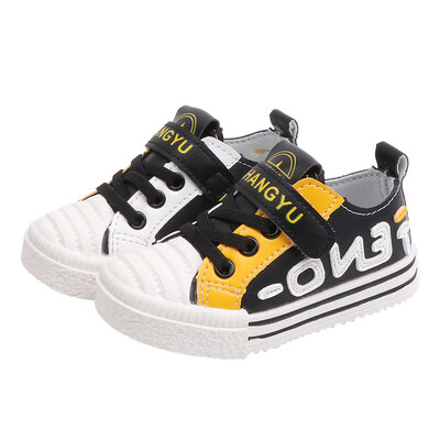 

Kids Childrens Cartoon Letter Print Sports Shoes Boys Girls PU Shoes Casual Sneakers Shoes