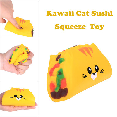

YIWULAKawaii Cat Sushi Slow Rising Scented Squeeze Relieve Stress Toy