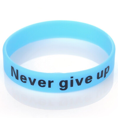 

Fashion Unisex Never Give Up Letter Motivational Silicone Bracelets Rubber Band Sports Wristbands Inspirational Bracelets