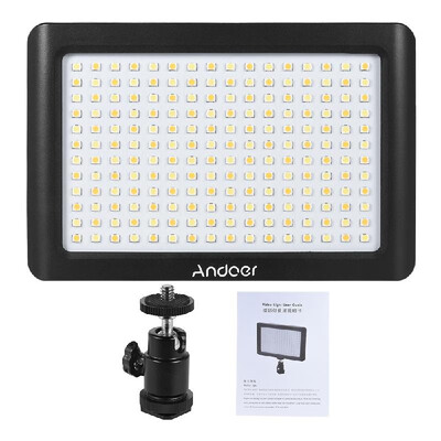 

Andoer Mini Portable Dimmable Studio Video Photography LED Light Panel Lamp 3200K6000K 192pcs Beads for Canon Nikon DSLR Camera D