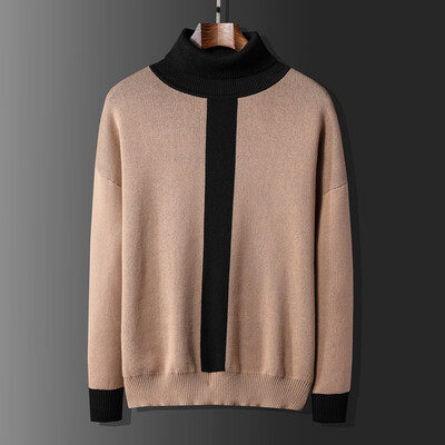 

Toponeto Mens Autumn Winter Casual Long Sleeve Cotton Solid Color Sweaters Tops
