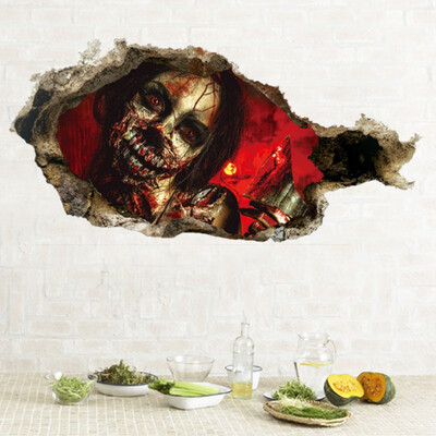 

Halloween 3D Wall Stickers Terror Self Adhesive Zombie Remove Wall Decal Paper Art Home Decor Festival Party Supplies