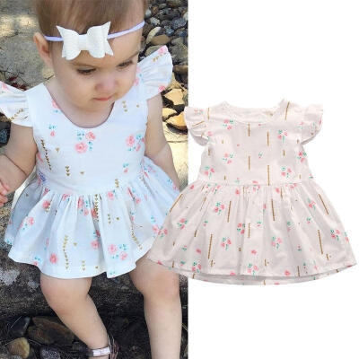 

Baby Girl Toddler Kids Flower Princess Party Pageant Wedding Sleeveless Dresses