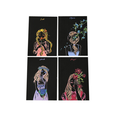 

Siaonvr 4pcs 20x14cm Magic Scratch Art Painting Paper With Drawing Stick Kids Toy