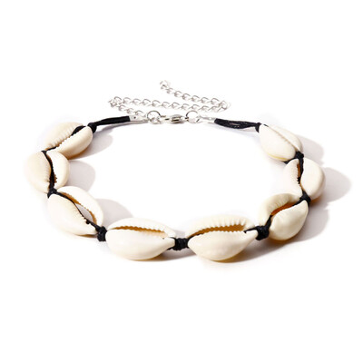 

Natural Cowrie Shell Anklet Foot Chain Handmade Adjustable Seashell Beads Bracelet Anklet Hawaii Sea Beach Jewelry