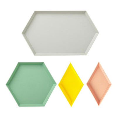

Polygonal Color Combination Tray Detachable Fruit Tray PlasticTray Desktop Storage Tray