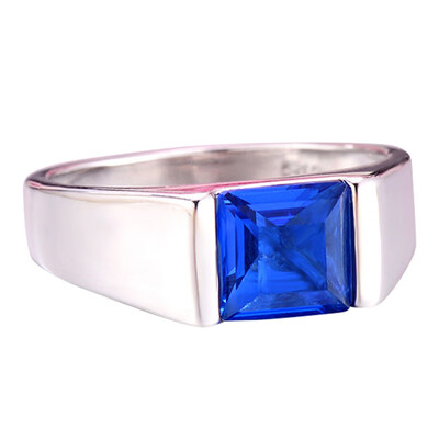

Jewelry Fashion Palace Men Ring Blue Stone Sapphire Jewelry Ring for Men Wedding Engagement Ring