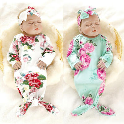 

AU Newborn Baby Swaddle Blanket Infant Sleeping Bag Swaddle Wrap Headband