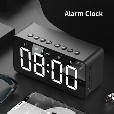 

Portable Bluetooth Speaker Mirror Digital Alarm Clock Wall Clock