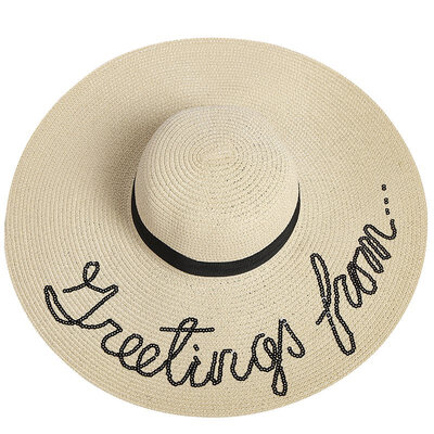 

Beautiful Letter Print Bucket Hats For Female Comfortable Sunscreen Girl Straw Caps Foldable Beach Sun Hats Handmade Women Caps